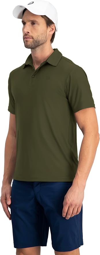 Three Sixty Six Golf Shirts for Men - Dry Fit Short-Sleeve Polo, Athletic Casual Collared T-Shirt