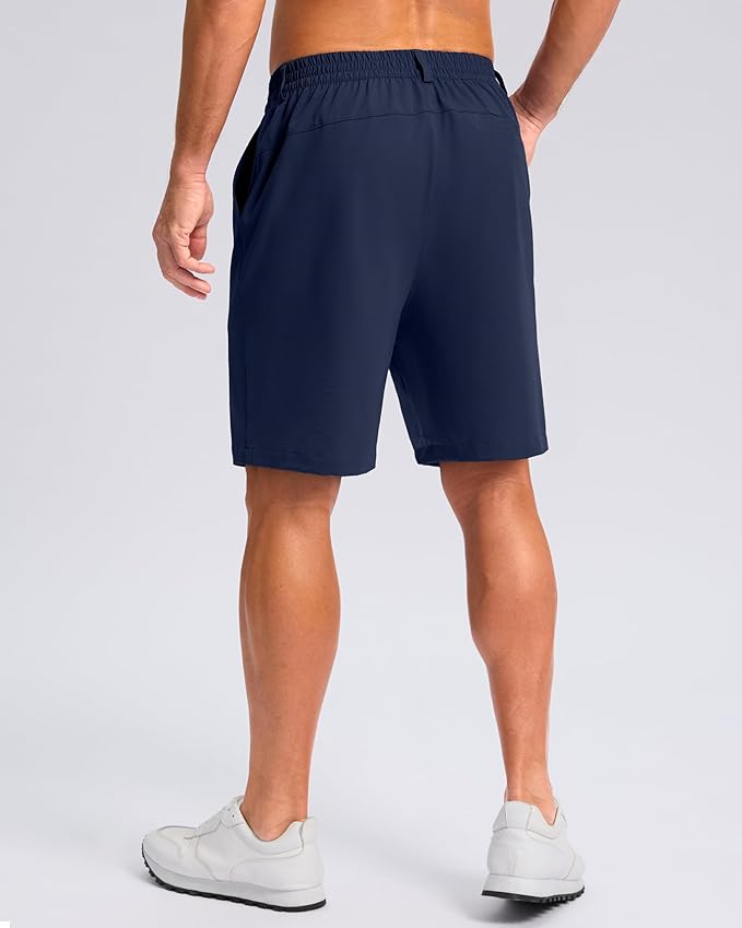 Pudolla Men's Casual Shorts 7"/9" Lightweight Golf Shorts with 3 Pockets Stretch Quick Dry Comfy Work Shorts