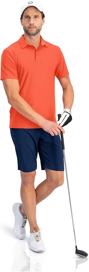 Three Sixty Six Golf Shirts for Men - Dry Fit Short-Sleeve Polo, Athletic Casual Collared T-Shirt