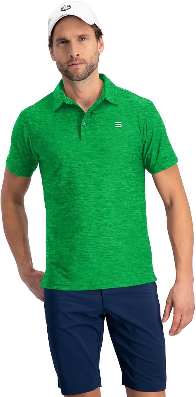 Three Sixty Six Golf Shirts for Men - Dry Fit Short-Sleeve Polo, Athletic Casual Collared T-Shirt