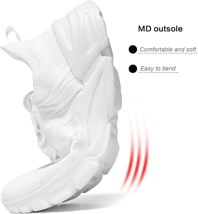 Mens Slip On Running Shoes Athletic Walking Trainers Lightweight Breathable Mesh Tennis Sneakers