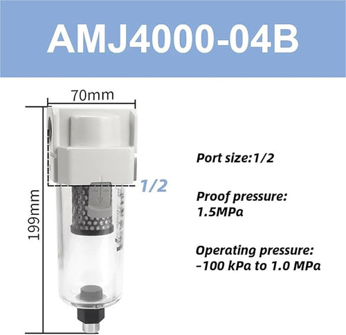 1pc Vacuum Water Droplet Separator Vacuum Pipeline Filter Negative Pressure Filter Element AMJ AMJ3000-03B(AMJ4000-04B)