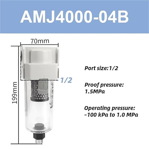 1pc Vacuum Water Droplet Separator Vacuum Pipeline Filter Negative Pressure Filter Element AMJ AMJ3000-03B(AMJ4000-04B)