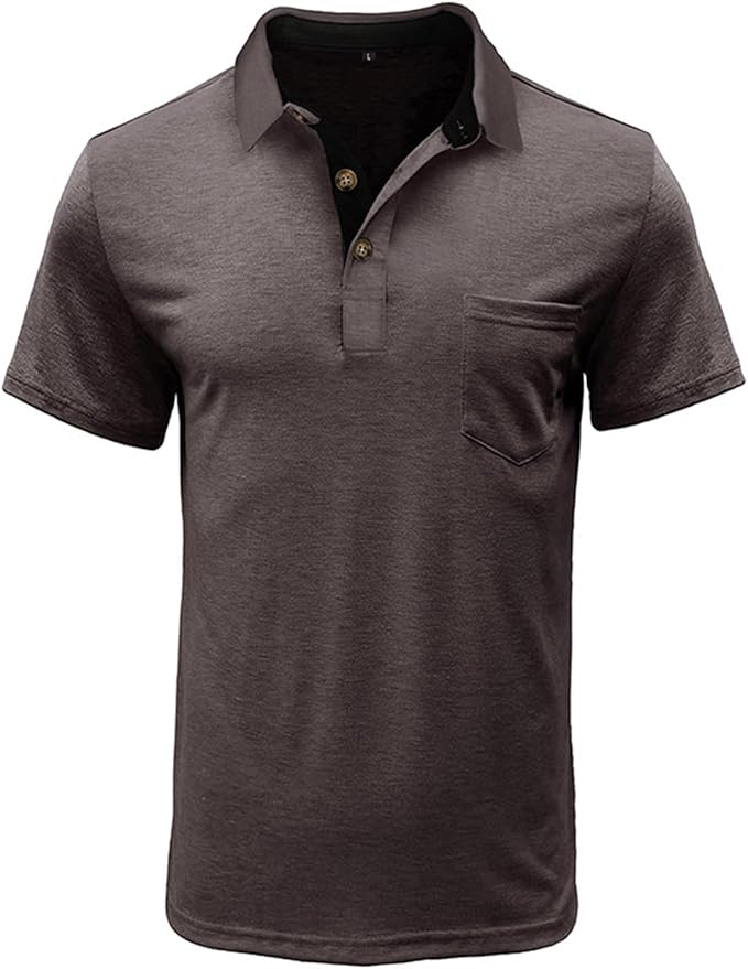 SEGANUP Men's Fashion Polo Shirts Short Sleeve Casual Cotton Golf Shirts Moisture Wicking Polo Shirt with Pocket