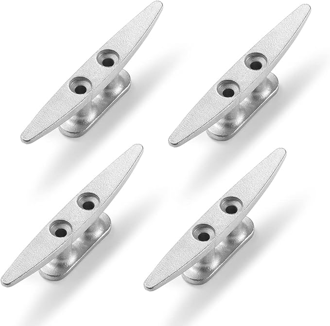 Boat Cleat, 4 inch / 6 inch 304 Stainless Steel Dock Cleat-Ideal for Marine, Deck, Nautical Decor (4 Pack/ 6 Pack)