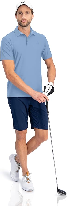 Three Sixty Six Golf Shirts for Men - Dry Fit Short-Sleeve Polo, Athletic Casual Collared T-Shirt