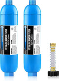 RV Inline Marine Water Filter, Reduces Chlorine, Bad Taste, Odor for RVs,NSF Certified with Flexible Hose Protector,Pack of 2