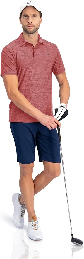Three Sixty Six Golf Shirts for Men - Dry Fit Short-Sleeve Polo, Athletic Casual Collared T-Shirt