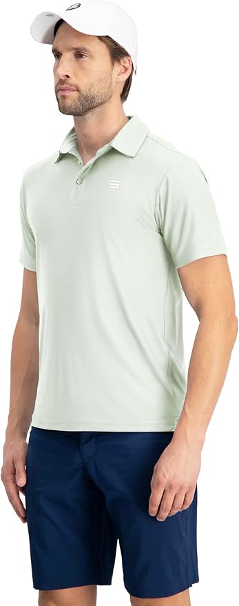 Three Sixty Six Golf Shirts for Men - Dry Fit Short-Sleeve Polo, Athletic Casual Collared T-Shirt
