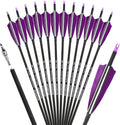 ZSHJGJR 30 Inch Archery Carbon Arrows Hunting Arrows with 4” Turkey Feather Target Practice Arrows Spine 500 for Compound & Recurve &Traditional Bow 6/12pcs