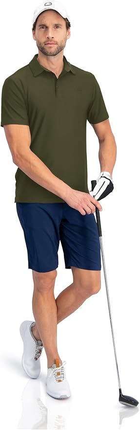 Three Sixty Six Golf Shirts for Men - Dry Fit Short-Sleeve Polo, Athletic Casual Collared T-Shirt