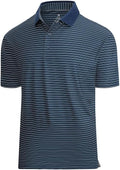 Esabel.C Jacquard Golf Shirts for Men Moisture Wicking Short Sleeve Performance Dry Fit Active Mens Polo Shirts