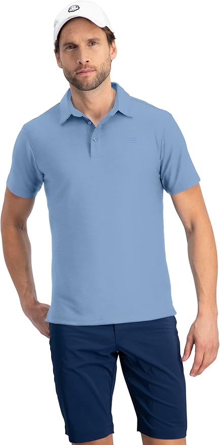 Three Sixty Six Golf Shirts for Men - Dry Fit Short-Sleeve Polo, Athletic Casual Collared T-Shirt