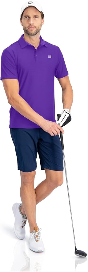 Three Sixty Six Golf Shirts for Men - Dry Fit Short-Sleeve Polo, Athletic Casual Collared T-Shirt