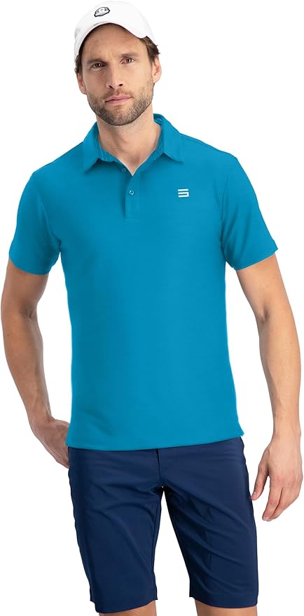 Three Sixty Six Golf Shirts for Men - Dry Fit Short-Sleeve Polo, Athletic Casual Collared T-Shirt