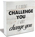 Rustic Uplifting Fitness Wood Box Sign Motivational Workout Wooden Box Sign Farmhouse Home Home Gym Desk Shelf Decor Gym Buddy Gift (5 X 5 Inch)
