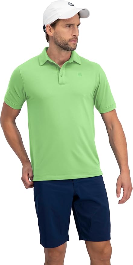 Three Sixty Six Golf Shirts for Men - Dry Fit Short-Sleeve Polo, Athletic Casual Collared T-Shirt