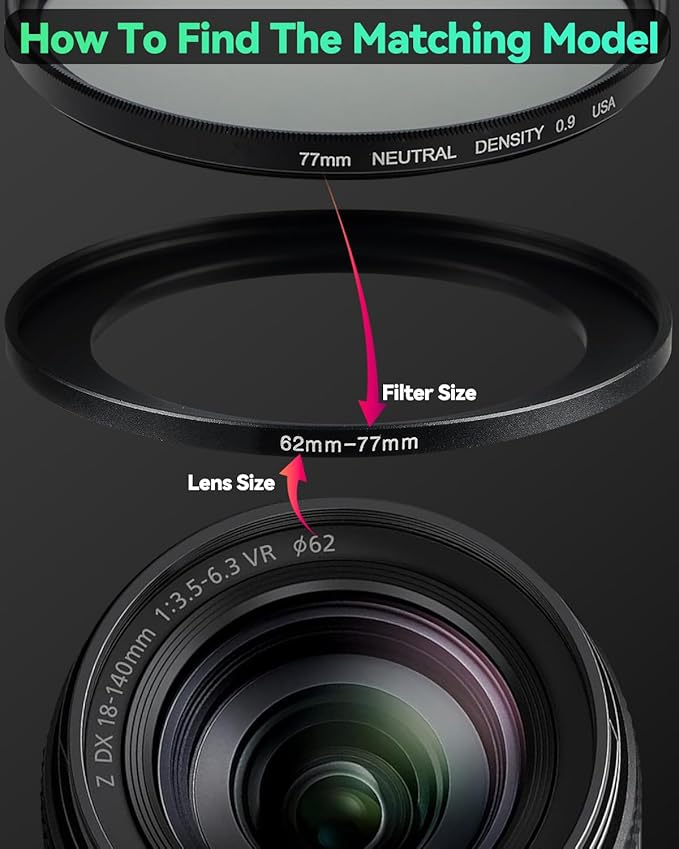 37-46mm Metal Step-Up/Down Ring Adapter Compatible with Mirrorless Cameras DSLR Lens, UV CPL ND Filter Thread Converter, Black (37-46)