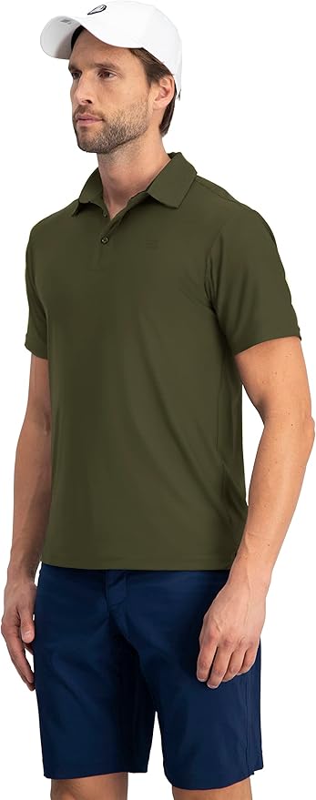 Three Sixty Six Golf Shirts for Men - Dry Fit Short-Sleeve Polo, Athletic Casual Collared T-Shirt
