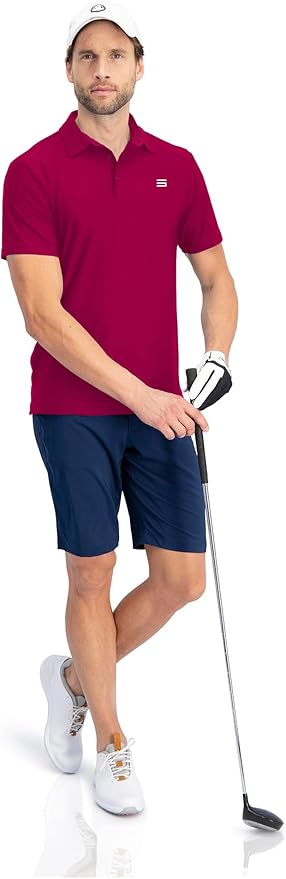 Three Sixty Six Golf Shirts for Men - Dry Fit Short-Sleeve Polo, Athletic Casual Collared T-Shirt