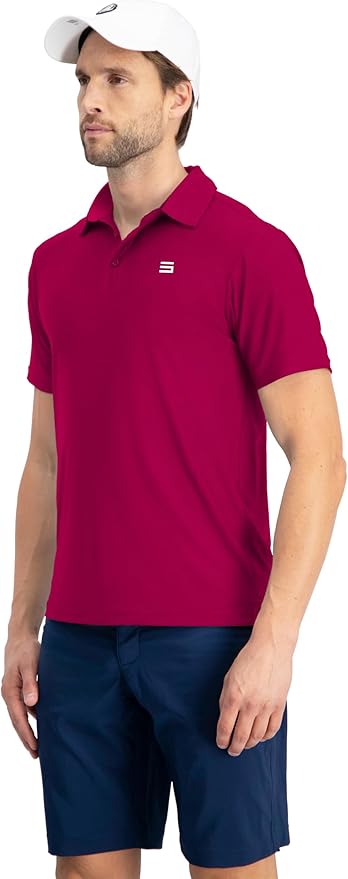 Three Sixty Six Golf Shirts for Men - Dry Fit Short-Sleeve Polo, Athletic Casual Collared T-Shirt