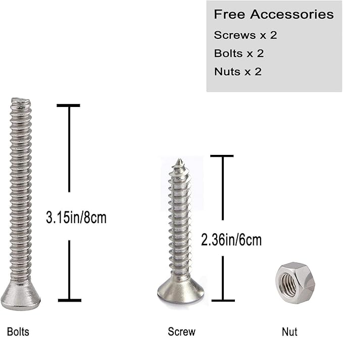 Boat Cleat Open Base Boat Cleat 4/5/6/8 inch, Dock Cleat All 316 Stainless Steel Boat Mooring Accessories, Include Installation Accessories Screws