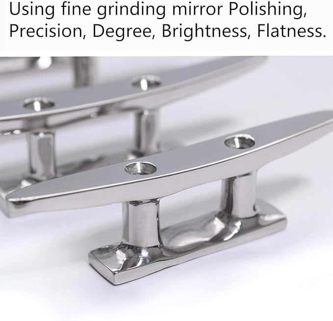 Boat Cleat Open Base Boat Cleat 4/5/6/8 inch, Dock Cleat All 316 Stainless Steel Boat Mooring Accessories, Include Installation Accessories Screws
