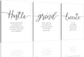Canvas Grind Quote, Hustle Grind Execute, Inspirational Print, Office Wall Art, Large Poster, Motivational Wall Art, Office Decor Set of 3 Prints (16x24in x 3pcs)