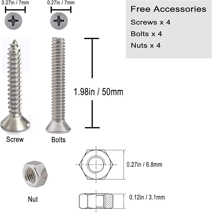 Boat Cleat Open Base Boat Cleat 4/5/6/8 inch, Dock Cleat All 316 Stainless Steel Boat Mooring Accessories, Include Installation Accessories Screws