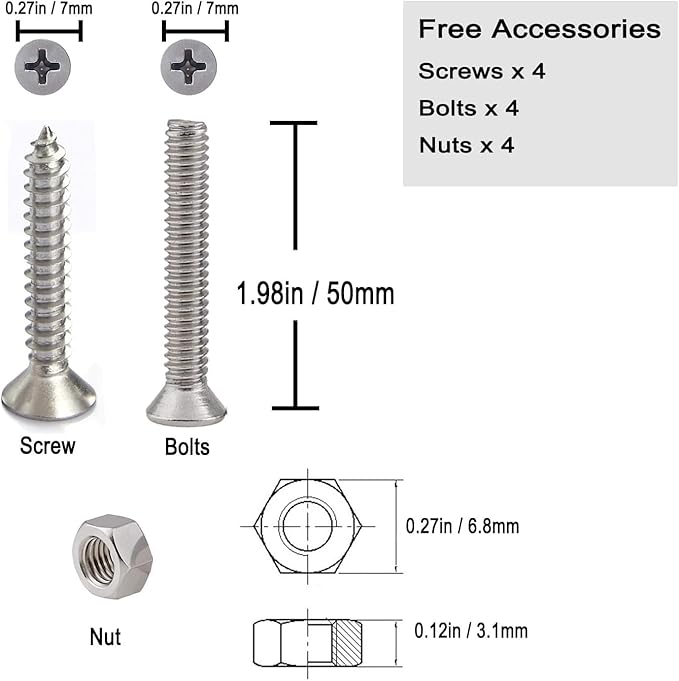 Boat Cleat Open Base Boat Cleat 4/5/6/8 inch, Dock Cleat All 316 Stainless Steel Boat Mooring Accessories, Include Installation Accessories Screws