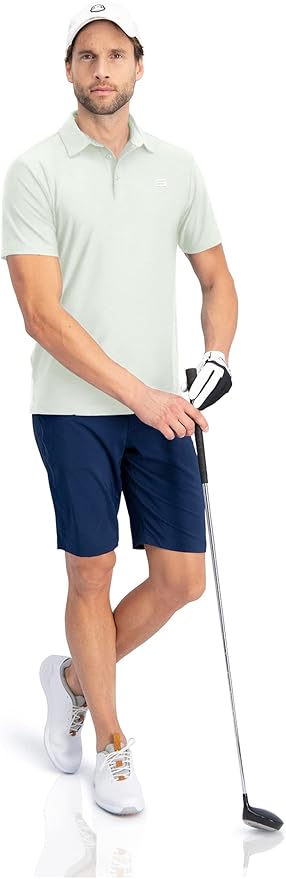 Three Sixty Six Golf Shirts for Men - Dry Fit Short-Sleeve Polo, Athletic Casual Collared T-Shirt