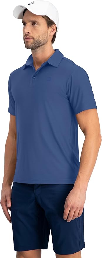 Three Sixty Six Golf Shirts for Men - Dry Fit Short-Sleeve Polo, Athletic Casual Collared T-Shirt