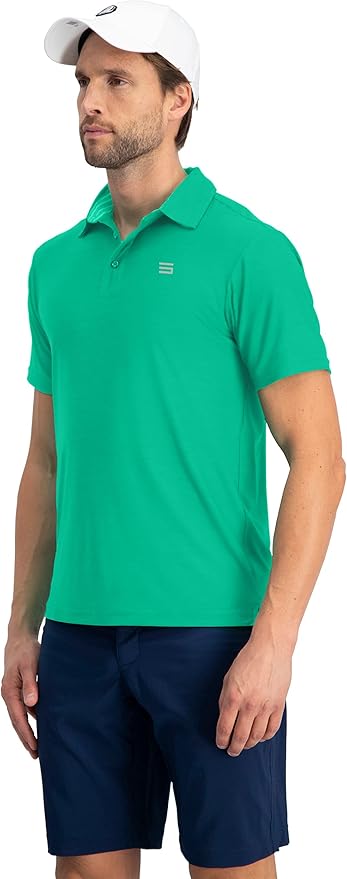 Three Sixty Six Golf Shirts for Men - Dry Fit Short-Sleeve Polo, Athletic Casual Collared T-Shirt