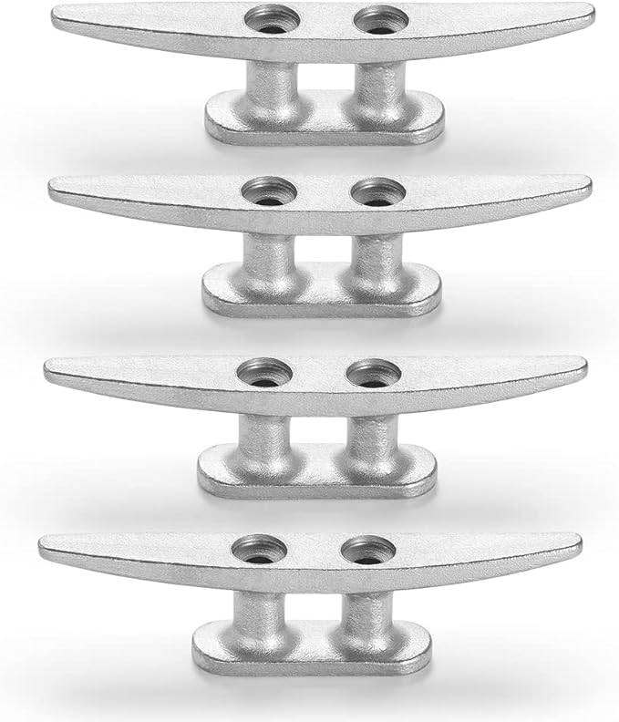Boat Cleat, 4 inch / 6 inch 304 Stainless Steel Dock Cleat-Ideal for Marine, Deck, Nautical Decor (4 Pack/ 6 Pack)