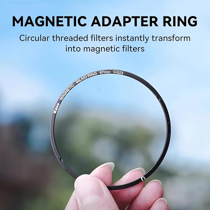 Kase 67mm Magnetic Adapter Ring, Aviation Aluminum 0.5s Snap-On Frame for CPL/ND/UV Filters, No Light Leak & Vignette, Ultra-Thin Stackable for DSLR Mirrorless Wide-Angle Vlog