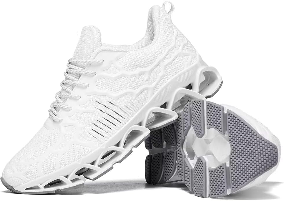 Vooncosir Men's Fashion Sneakers Breathable Mesh Running Shoes Blade Non Slip Soft Sole Casual Athletic Walking Shoes