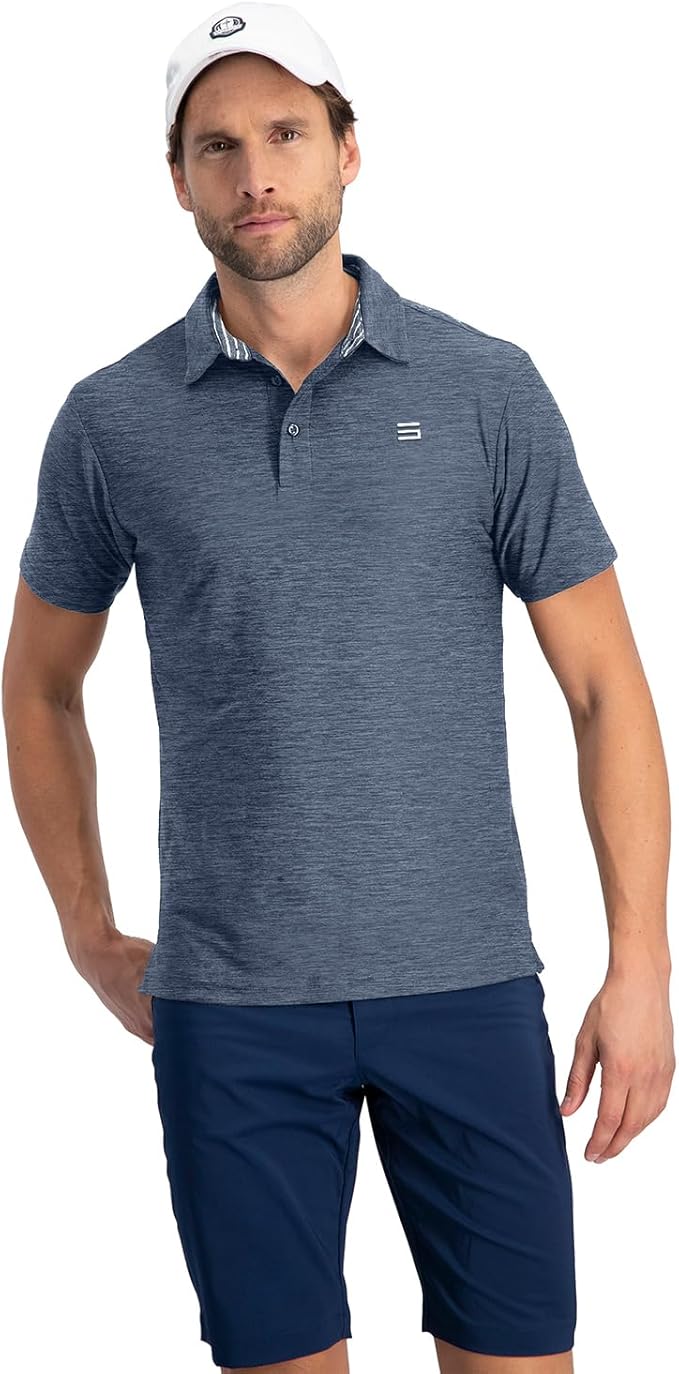 Three Sixty Six Golf Shirts for Men - Dry Fit Short-Sleeve Polo, Athletic Casual Collared T-Shirt