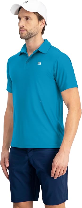 Three Sixty Six Golf Shirts for Men - Dry Fit Short-Sleeve Polo, Athletic Casual Collared T-Shirt