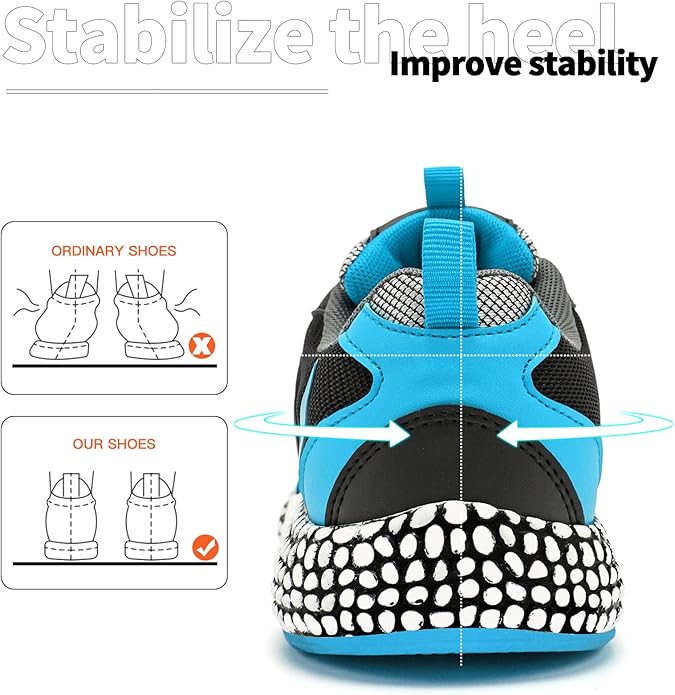 WETIKE Boy's Shoes Mesh Slip on Lightweight Running Sneakers