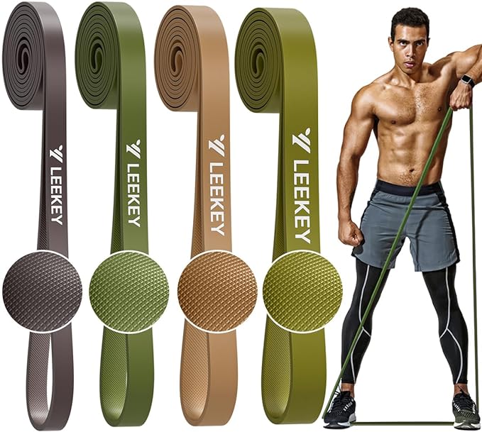 LEEKEY Resistance Bands Set for Pull-Up Assistance & Full-Body Training, Multi-Level Exercise Bands with Bag for Home Workouts, Physical Therapy, Strength Training (Men/Women)