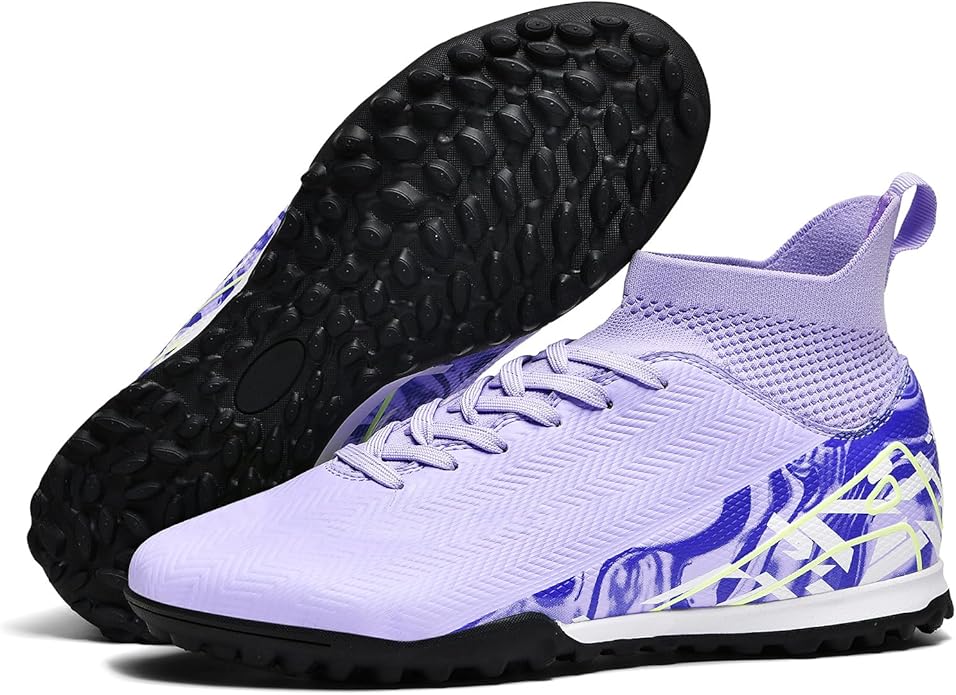 Indoor Soccer Cleats Mens Womens Turf Soccer Cleats Wide Socer Shoes FG AG TF High Ankle Football Boots