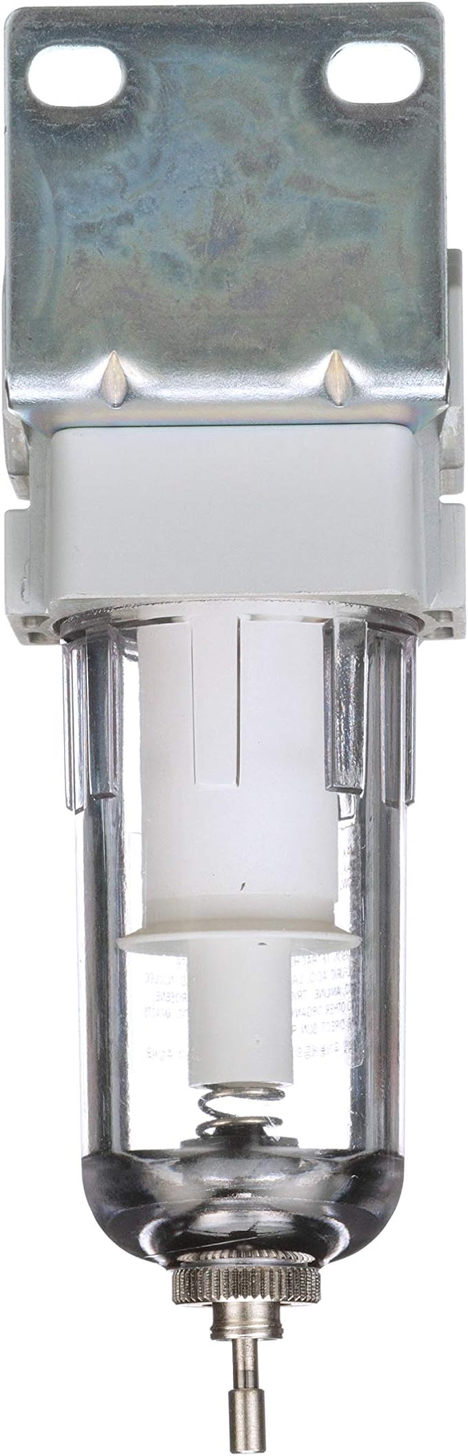 PneumaticPlus SAF200-N02B Miniature Compressed Air Particulate Filter 1/4" NPT - Poly Bowl, Manual Drain, Bracket