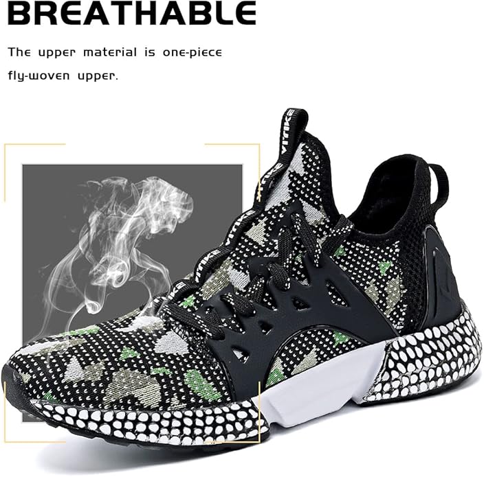 WETIKE Boy's Shoes Mesh Slip on Lightweight Running Sneakers
