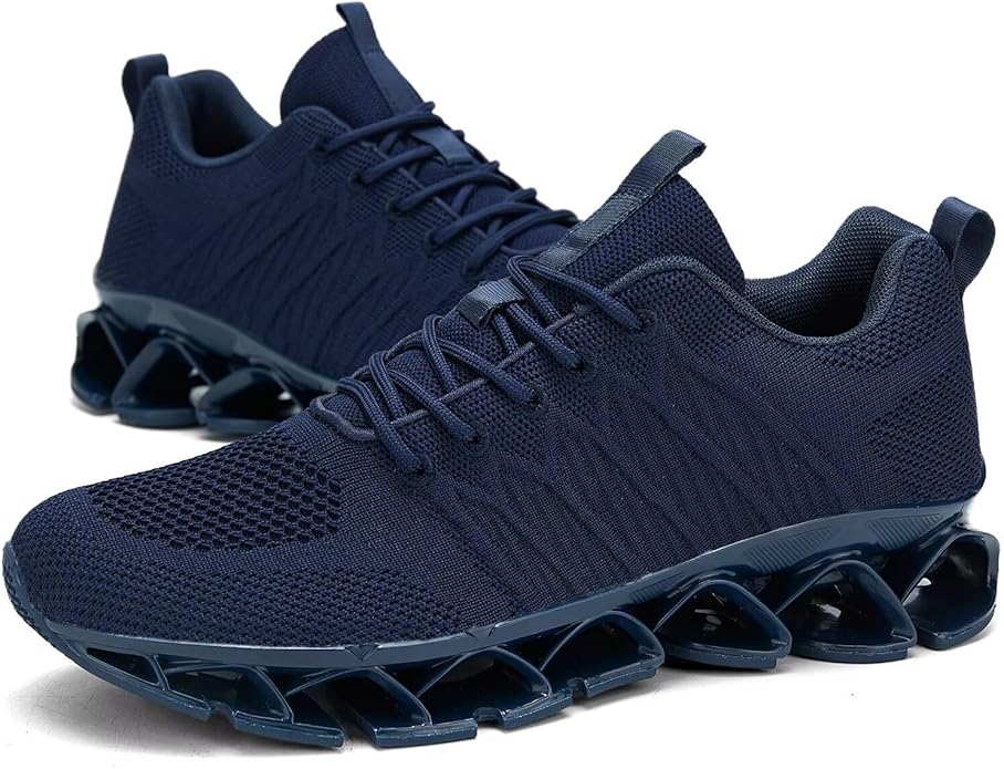 Men's Slip on Walking Running Shoes Blade Tennis Casual Fashion Sneakers Comfort Non Slip Work Sport Athletic Trainer