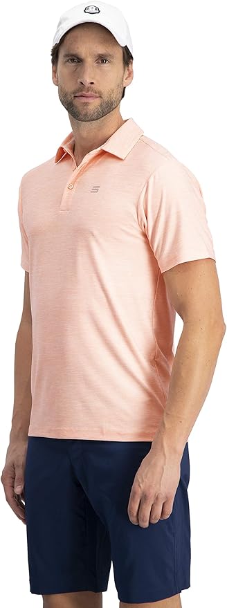 Three Sixty Six Golf Shirts for Men - Dry Fit Short-Sleeve Polo, Athletic Casual Collared T-Shirt