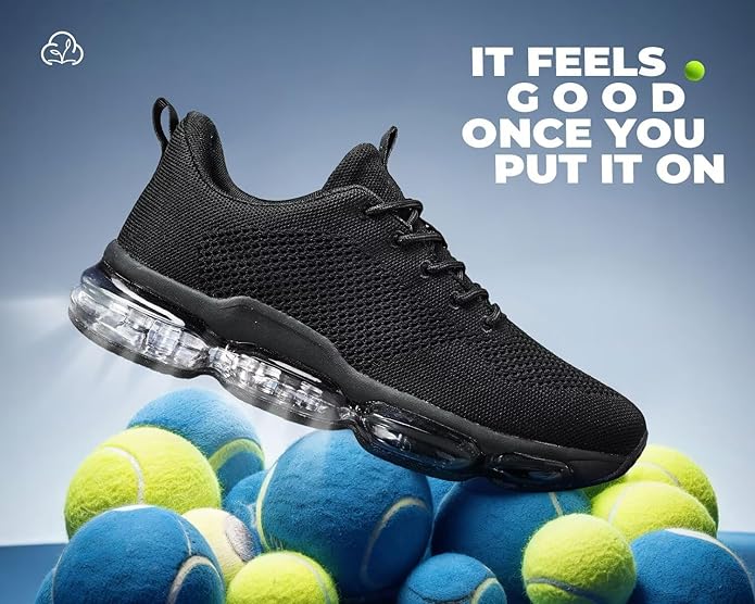 Men's Air Cushion Running Shoes Breathable Tennis Fashion Sneakers Non Slip Workout Casual Sport Shoes Gym Training Comfortable Walking Shoes