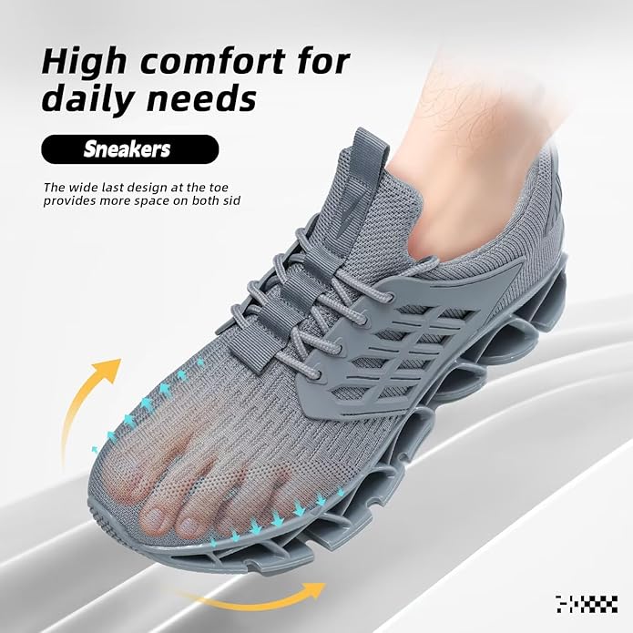 Mens Slip on Walking Running Shoes Blade Tennis Casual Fashion Sneakers Comfort Non Slip Work Sport Athletic Trainer