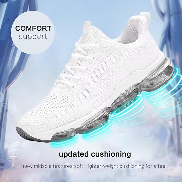 Mens Running Shoes Air Low Top Comfort Walking Lace Up Sneakers Breathable Fashion Tennis Sport Gym Fitness Cross Trainers