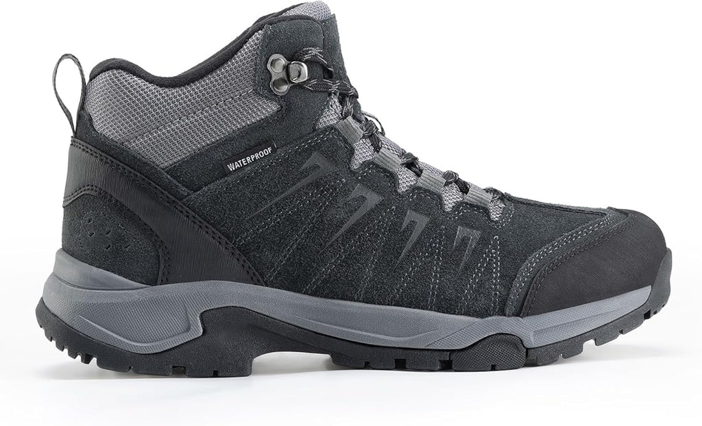 Men's Waterproof Hiking Boots Lightweight Comfortable Leather Mid Ankle Outdoor Trekking Boot