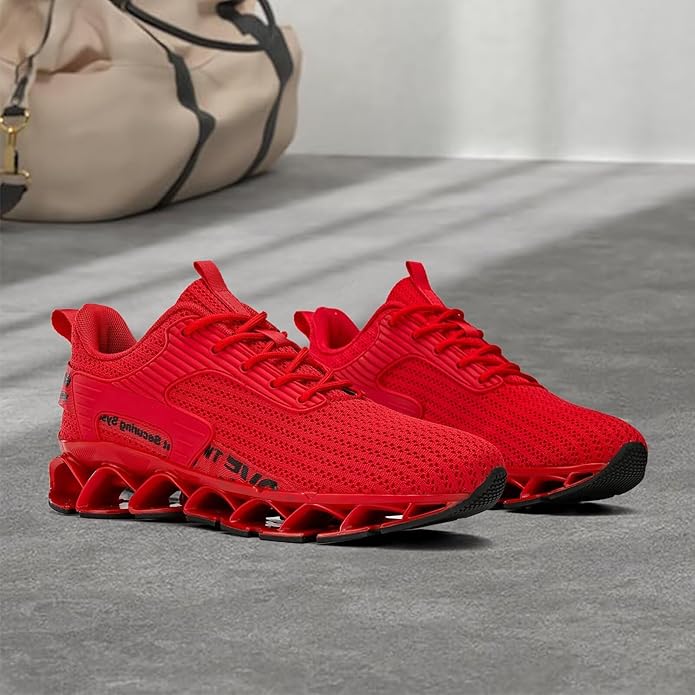 Vooncosir Men's Fashion Sneakers Breathable Mesh Running Shoes Blade Non Slip Soft Sole Casual Athletic Walking Shoes